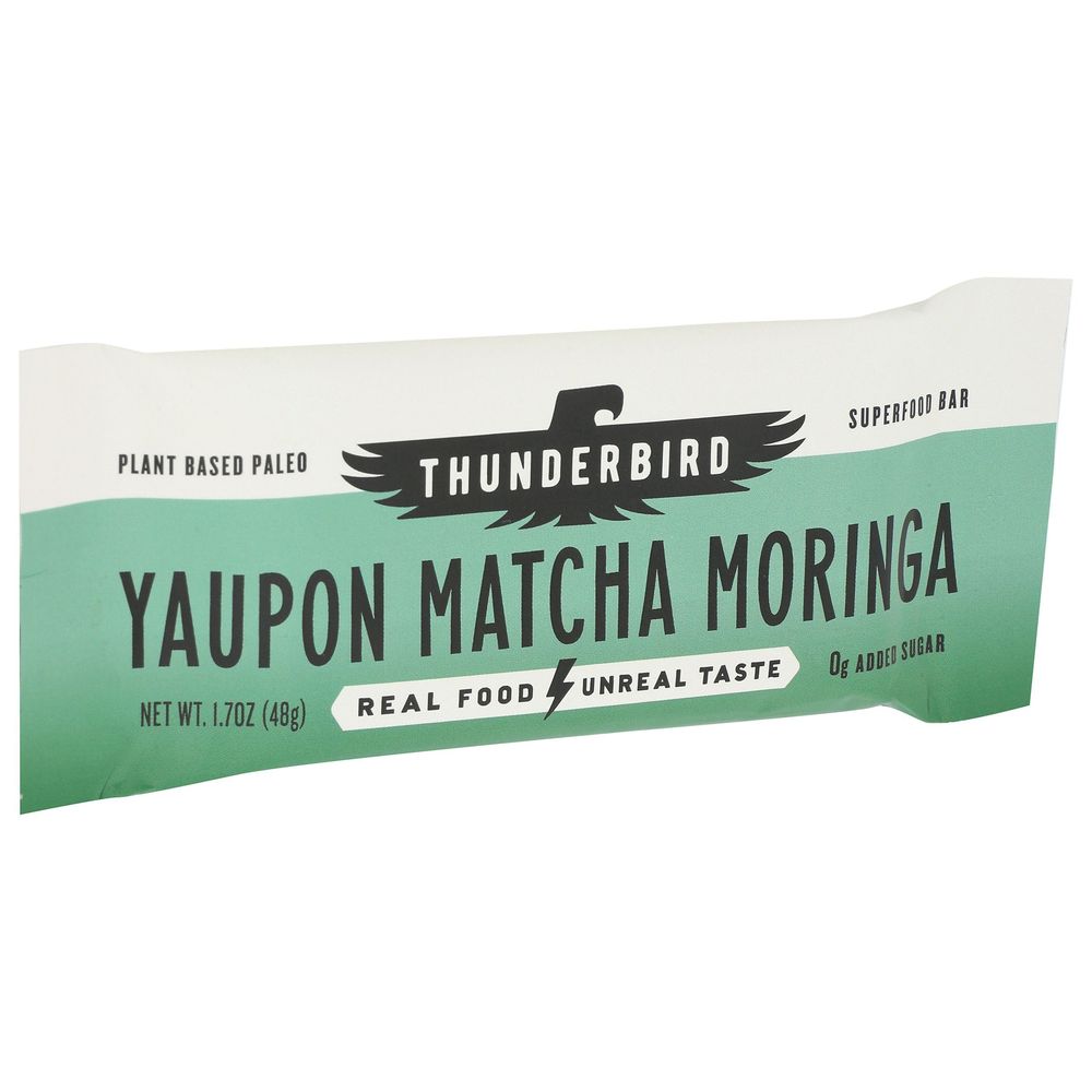 Thunderbird Yaupon Matcha Moringa Bar, 1.7 Ounce -- 12 Per Case
