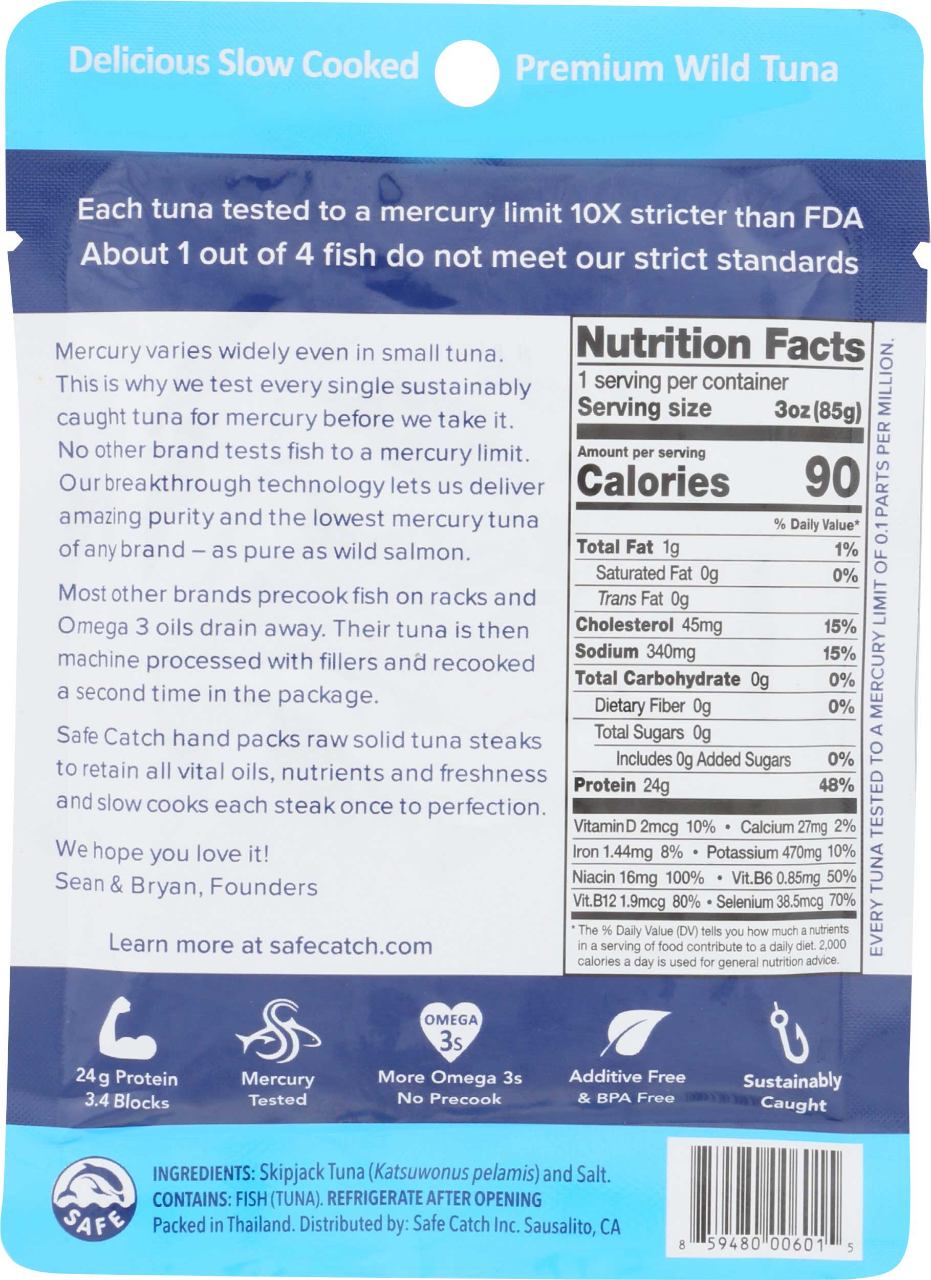 Safe Catch Elite Wild Tuna, 3 Ounce -- 12 Per Case