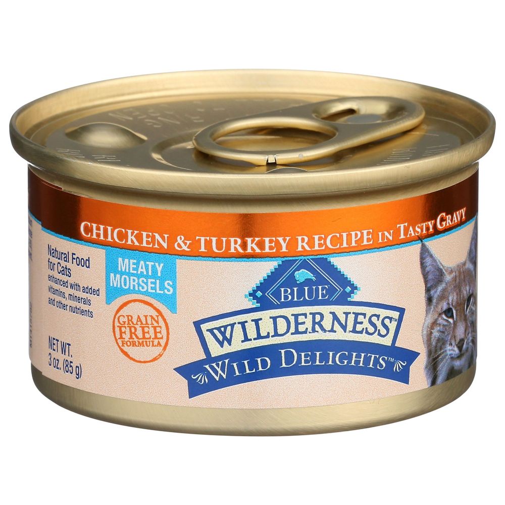 Blue Buffalo Wilderness Chicken Turkey Adult Cat Food, 3 Ounce -- 24 per case