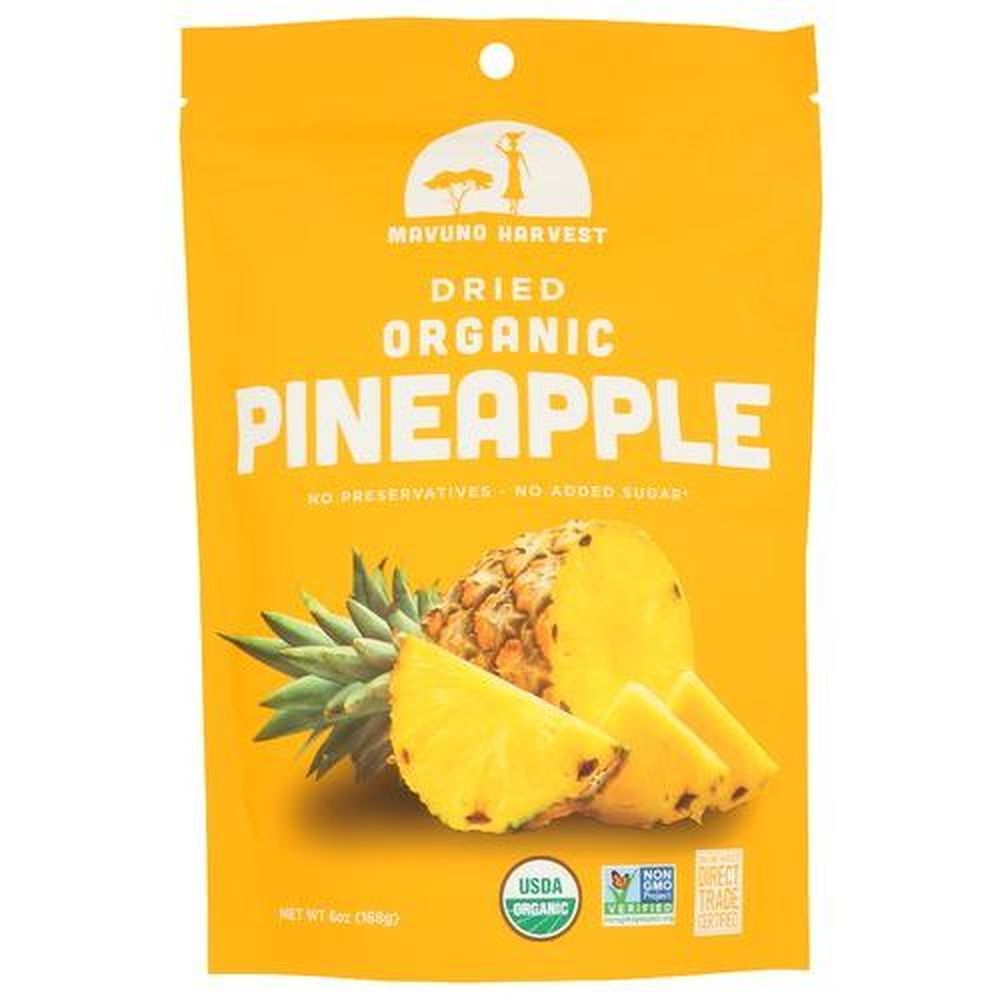 Mavuno Harvest Organic No Added Sugar Dried Pineapple Fruit, 6 Ounce -- 6 Per Case