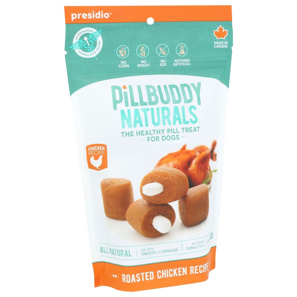 Pillbuddy Naturals Roasted Chicken Recipe Dog Treat Pill, 30 Count -- 12 Per Case