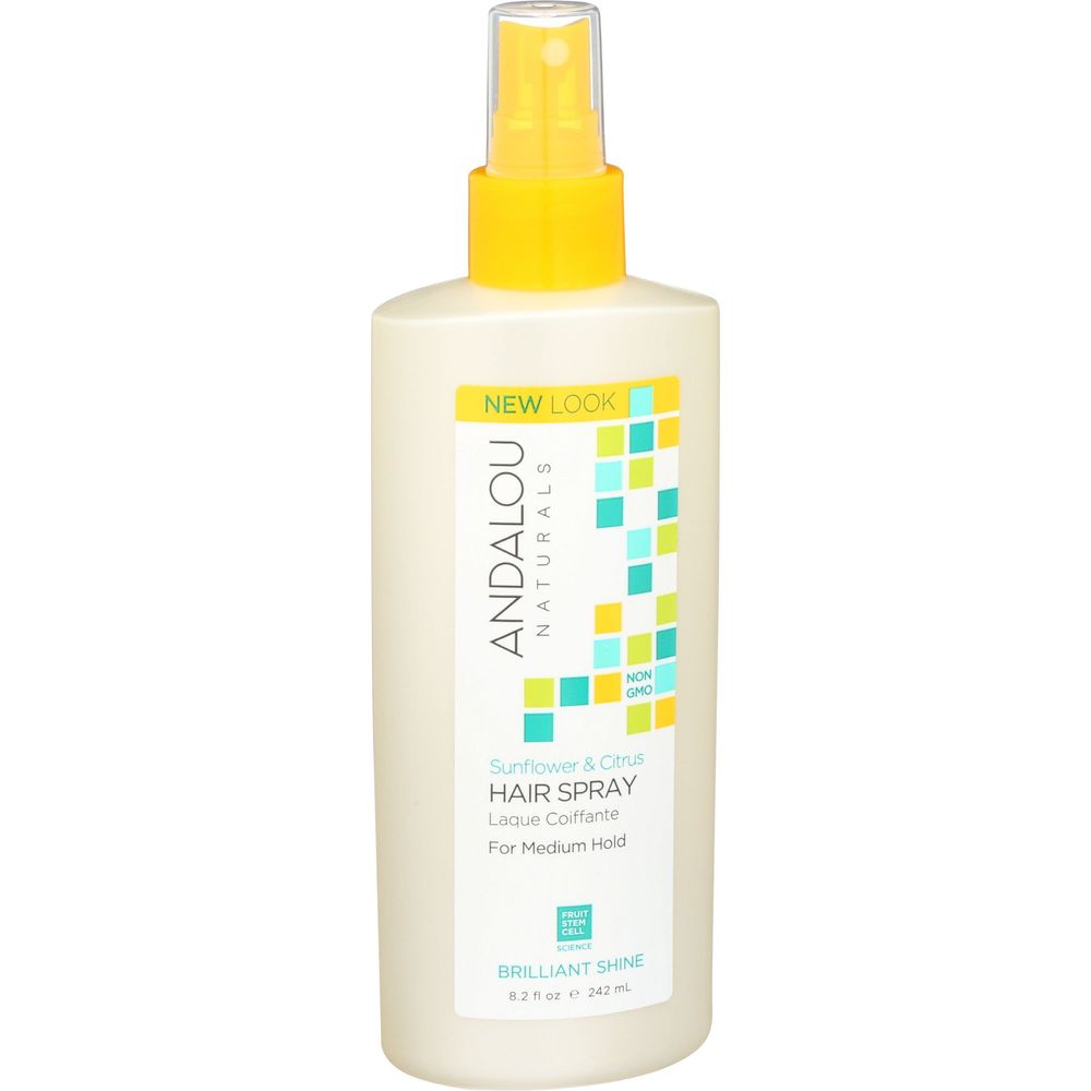 Andalou Naturals Sunflower And Citrus Scented Brilliant Shine Hair Spray, 8.2 Ounce