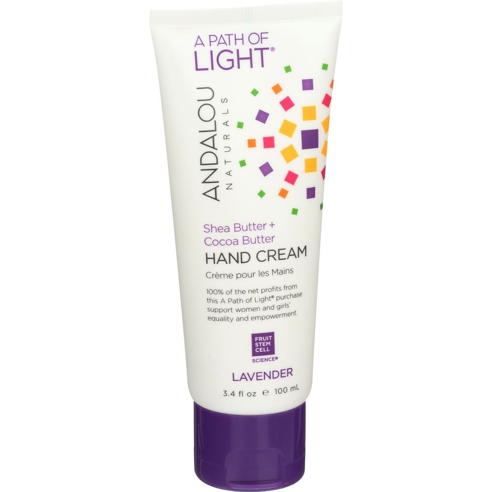 Andalou Naturals Shea Butter Plus Cocoa Butter Lavender Hand Cream, 3.4 Ounce