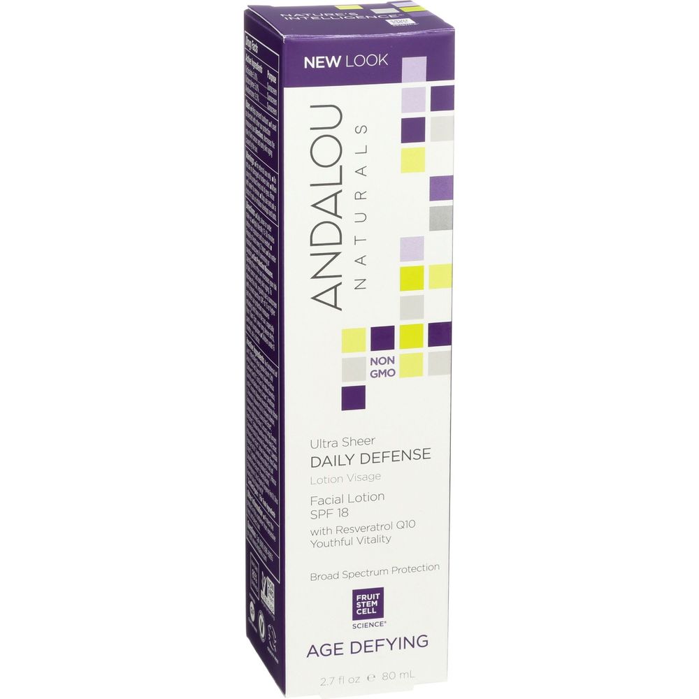 Andalou Naturals Spf 18 Ultra Sheer Daily Defense Age Defying Facial Lotion, 2.7 Ounce