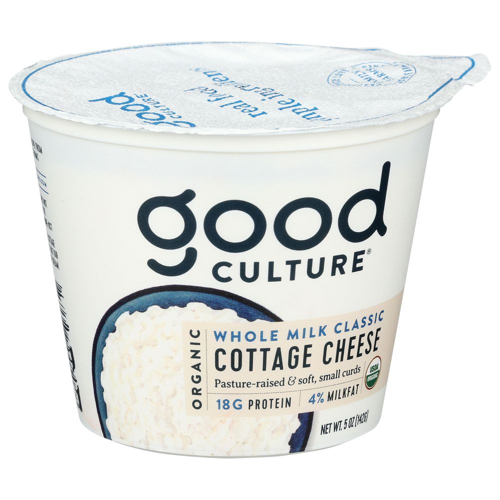Good Culture Organic Classic 4 Percent Milk Fat Cottage Cheese, 5 Ounce -- 12 Per Case