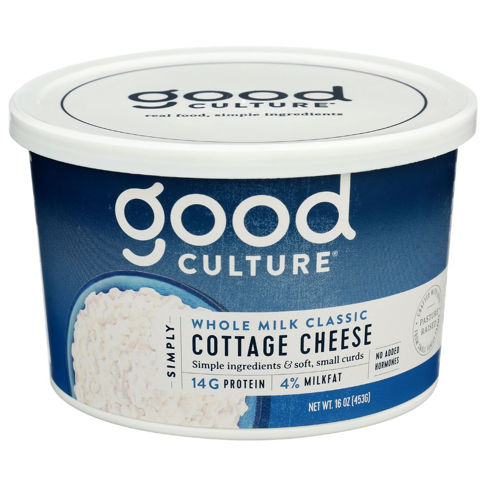 Good Culture 4 Percent Whole Milk Classic Simply Cottage Cheese, 16 Ounce -- 6 Per Case