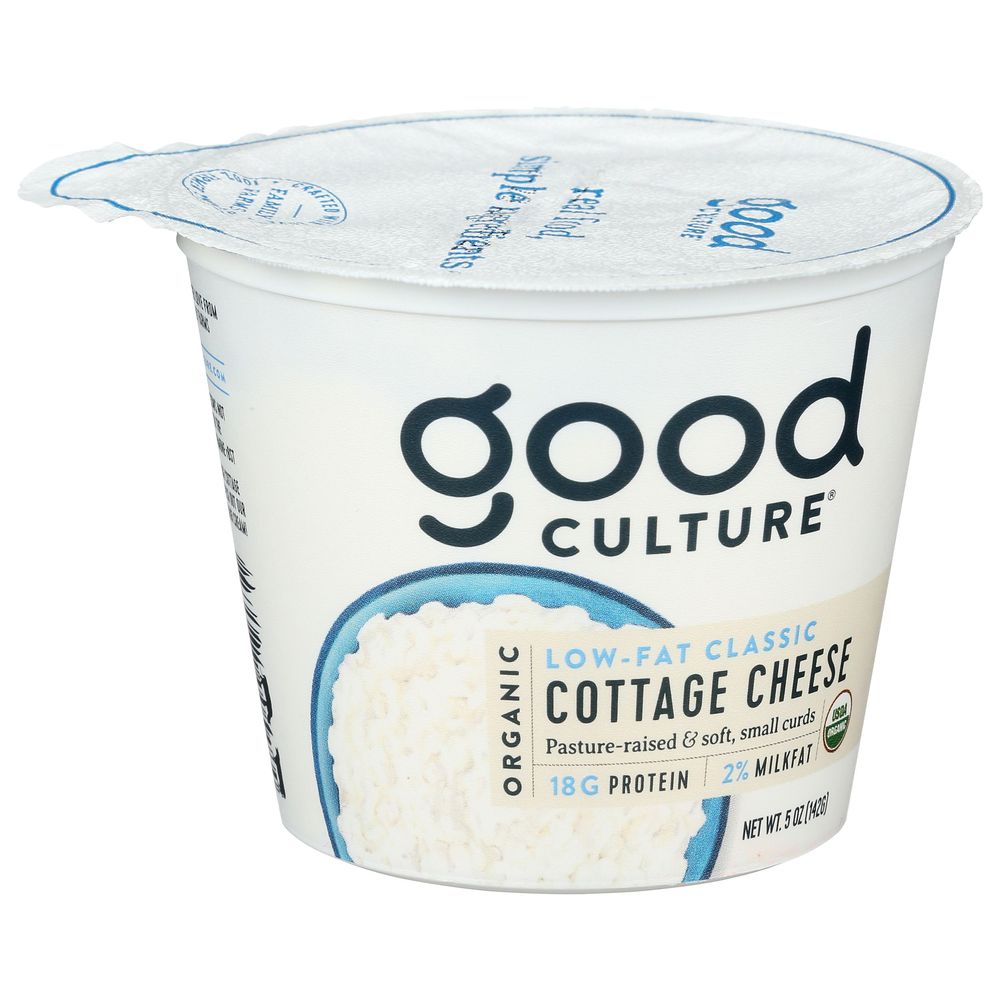 Good Culture Organic Classic 2 Percent Milk Fat Cottage Cheese, 5 Ounce -- 12 Per Case