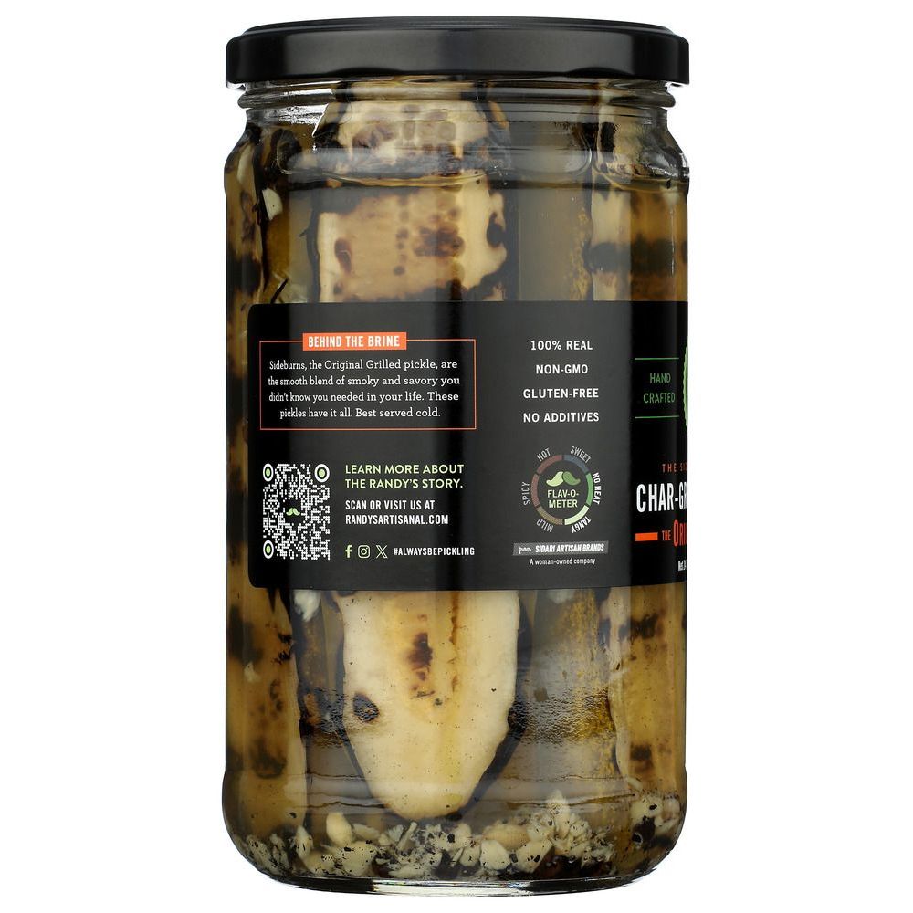 Randys Sideburns Original Garlic Char Grilled Pickles, 24