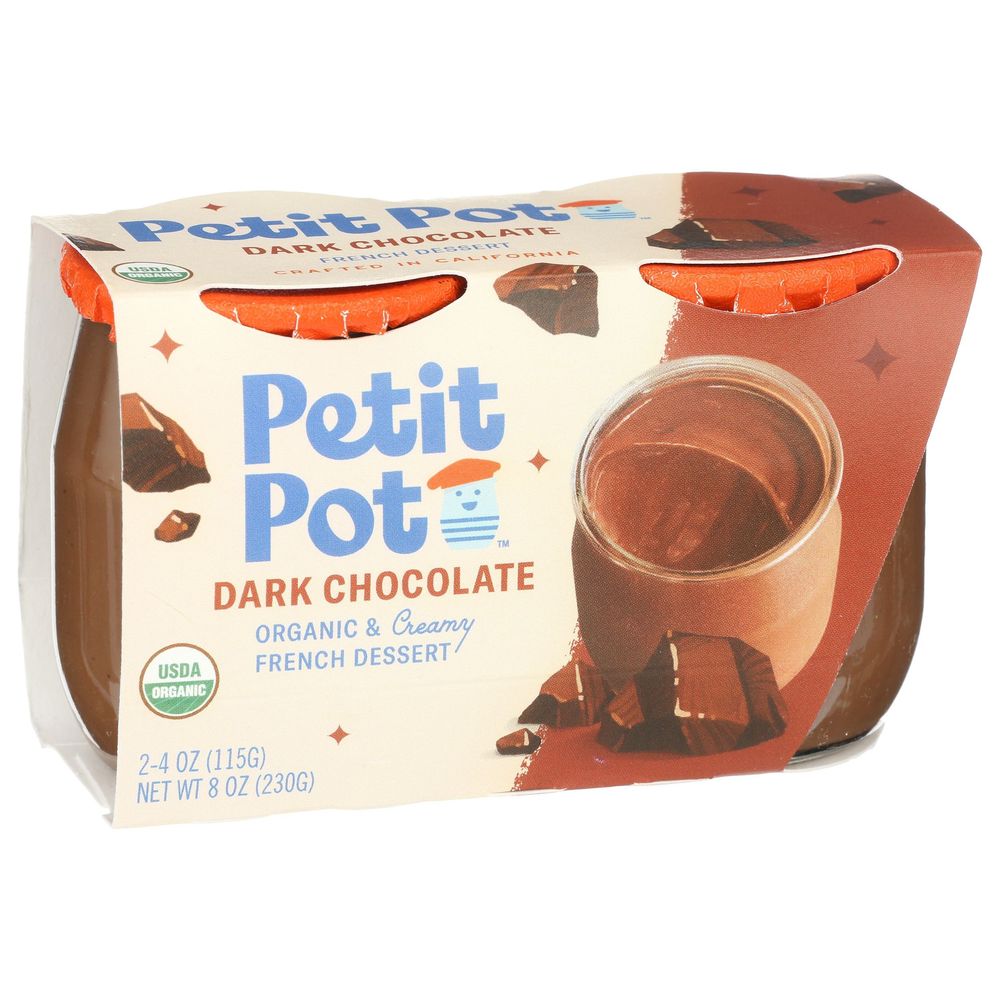 Petit Pot Organic De Cr¨me Dark Chocolate French Dessert, 8 Ounce -- 4 Per Case