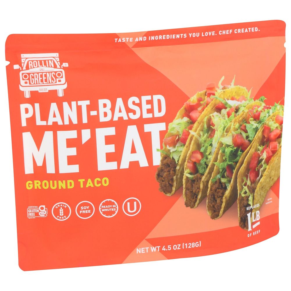 Rollingreens Ground Taco Plant Based Meat, 4.5 Ounce -- 12 Per Case