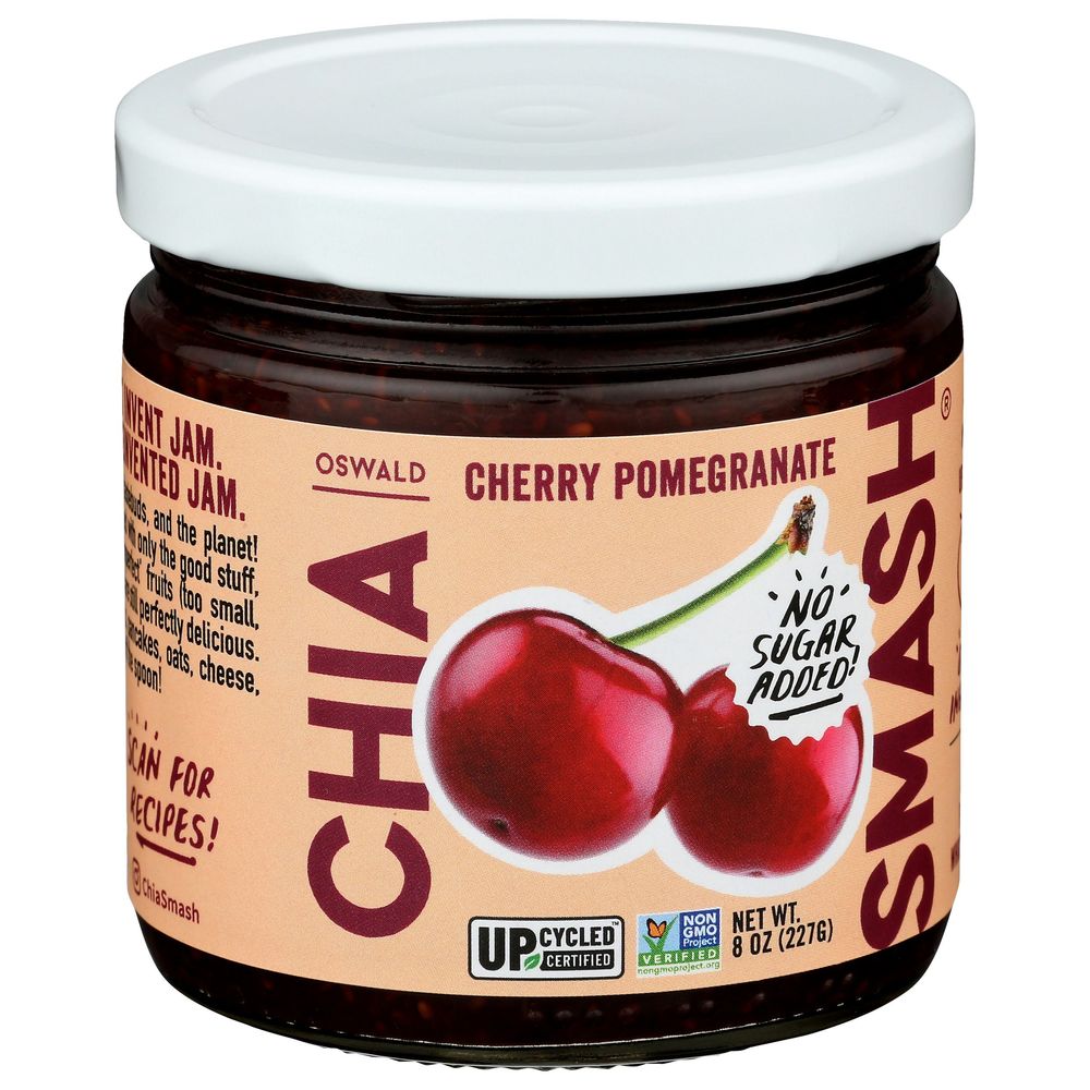 Oswald Chia Smash Cherry Pomegranate Jam, 8 Ounce -- 6 per case Oswald Chia Smash Cherry Pomegranate Jam, 8 Ounce -- 6 per case