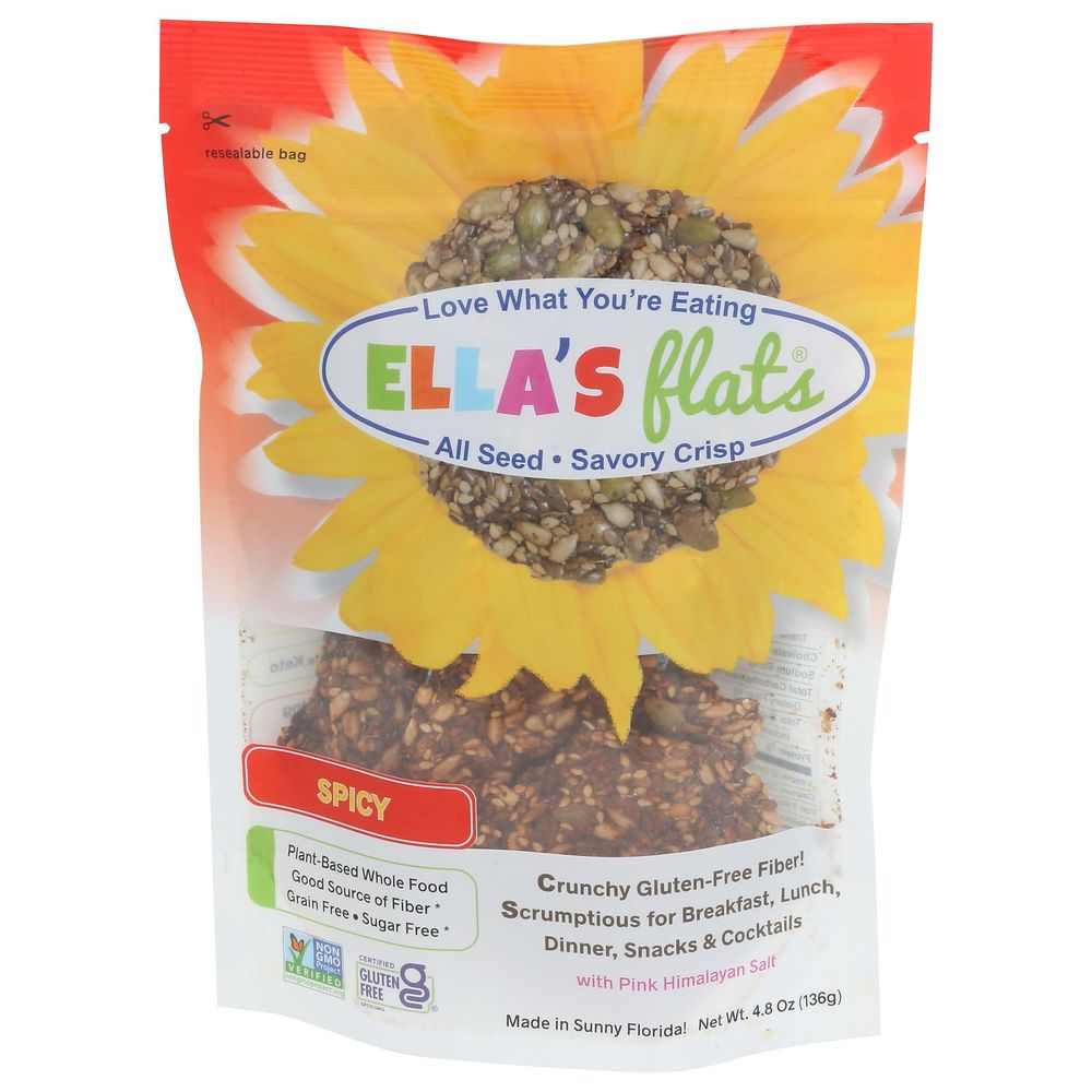 Ellast Flats Spicy All Seed Savory Crisp, 4.8 Ounce -- 6 Per Case