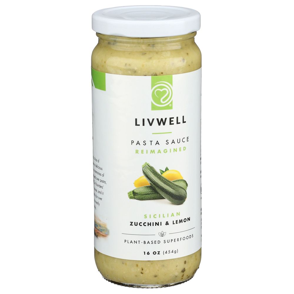 Livwell Foods Sicilian Zucchini And Lemon Pasta Sauce, 16 Ounce -- 6 Per Case