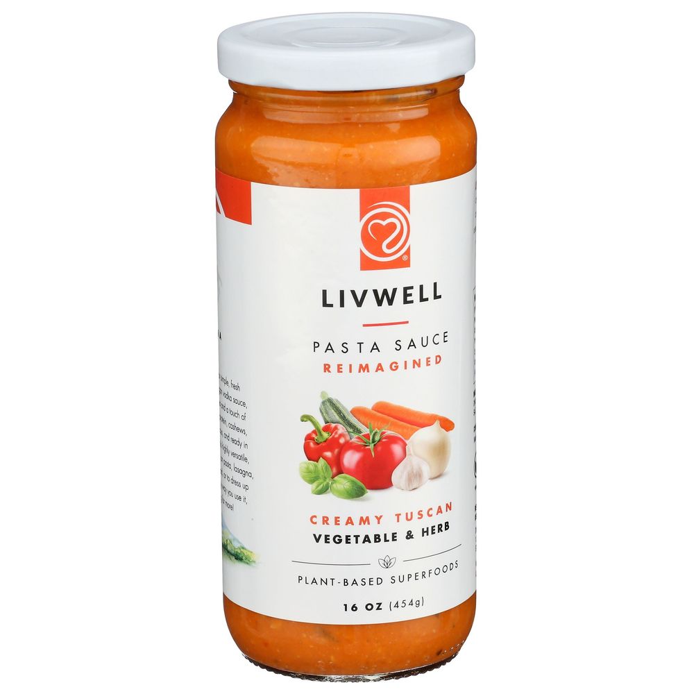 Livwell Foods Creamy Tuscan Vegetable And Herb Pasta Sauce, 16 Ounce -- 6 Per Case