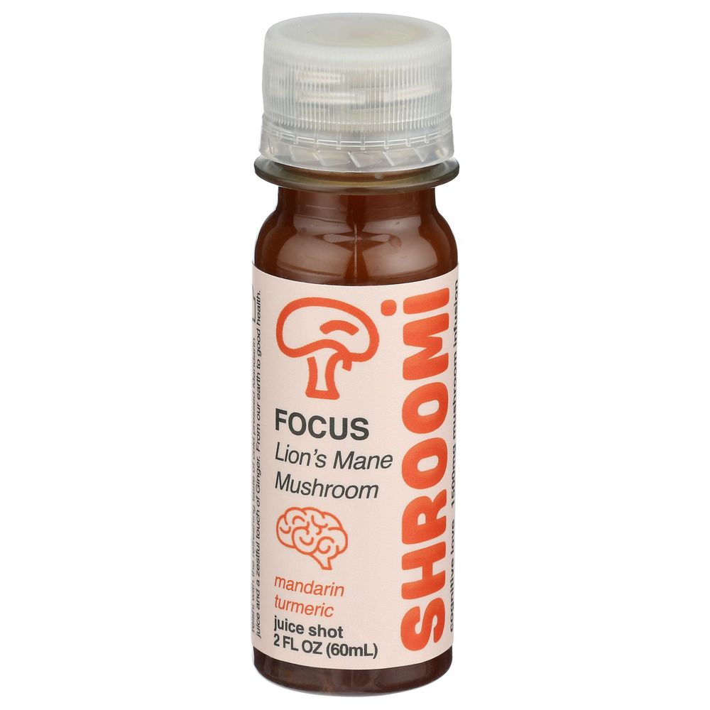 Shroomi Health Mandarin Turmeric Mushroom Focus Shot, 2 Fluid Ounce -- 12 Per Case