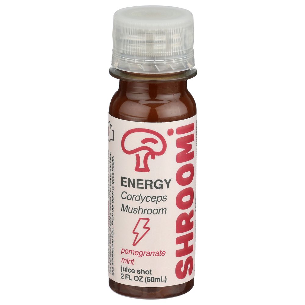 Shroomi Health Pomegranate Mint Mushroom Energy Shot, 2 Fluid Ounce -- 12 Per Case