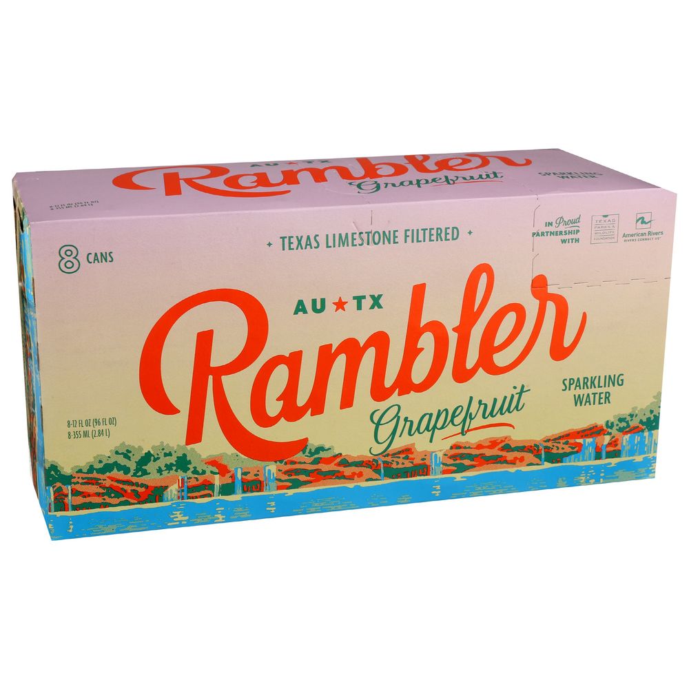 Rambler Grapefruit Sparkling Water, 96 Fluid Ounce -- 3 Per Case