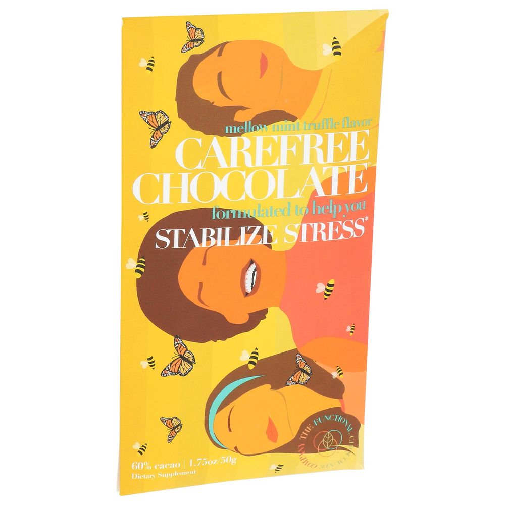 The Functional Chocolate Mellow Mint Truffle Carefree Chocolate Bar, 1.75 Ounce -- 12 Per Case