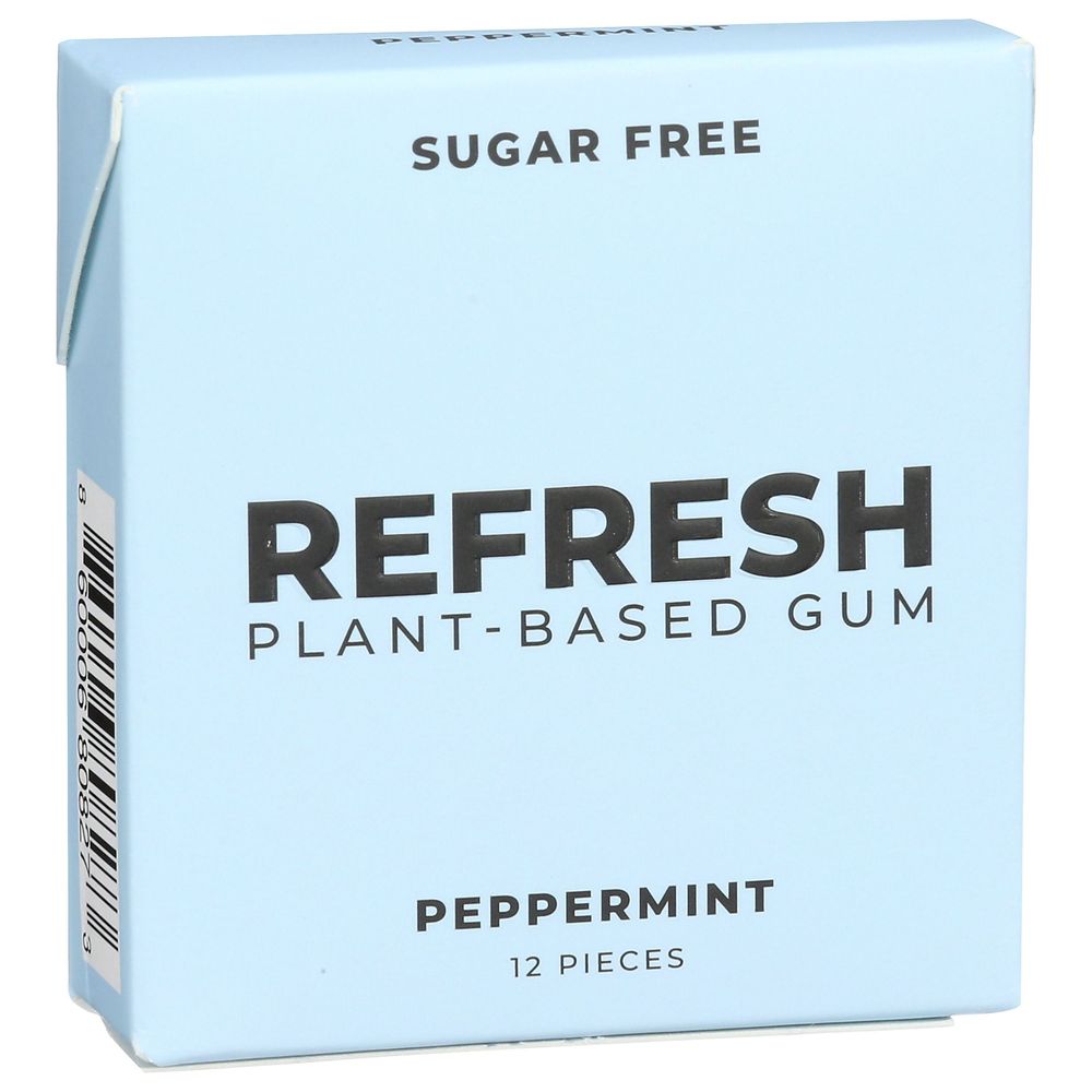 Refresh Plant Based Peppermint Gum, 12 Count -- 12 Per Case