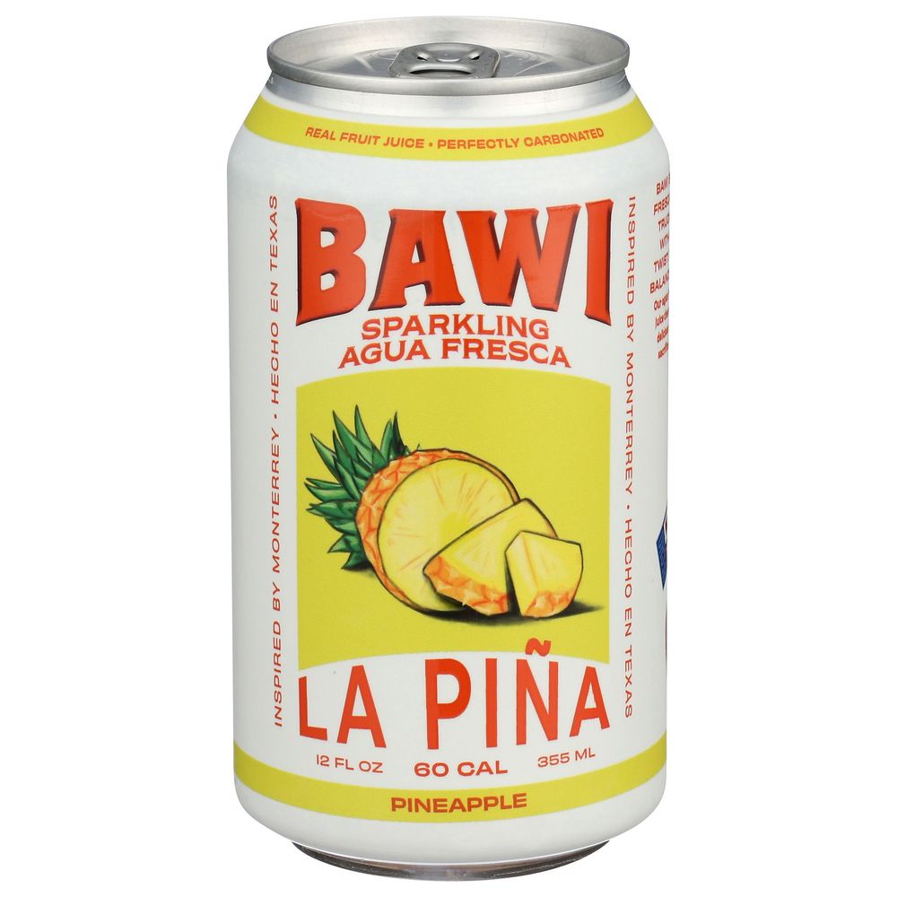 Bawi La Pina Pineapple Sparkling Agua Fresca, 12 Fluid Ounce -- 12 Per Case