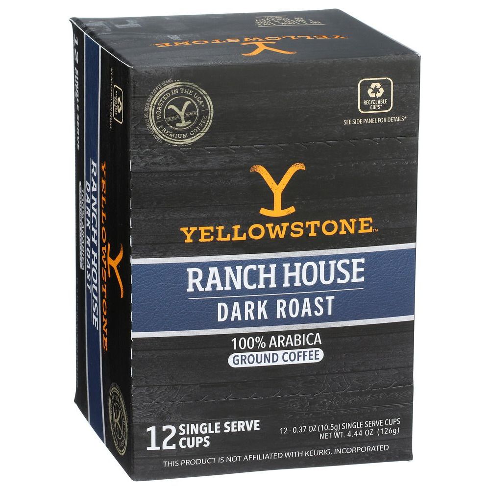 Yellowstone Ranch House Single Serve Coffee Pods, 4.44 Ounce -- 6 Per Case