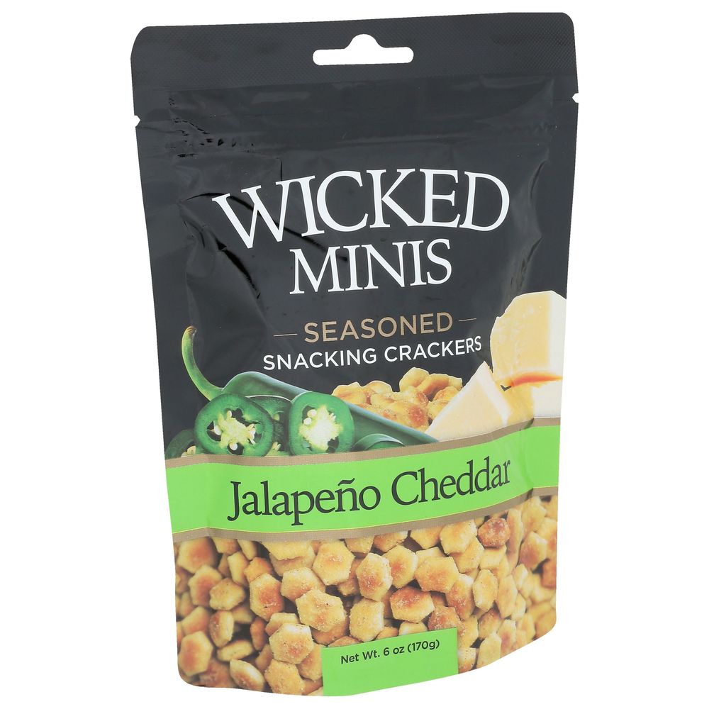 Wicked Minis Jalapeno Cheddar Seasoned Oyster Crackers, 6 Ounce -- 6 Per Case