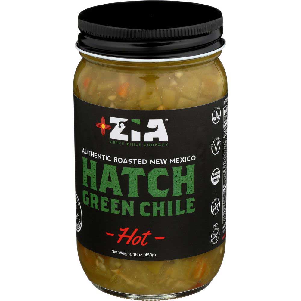 Zia Hot Heat Level Roasted Hatch Green Chile, 16 Ounce -- 6 Per Case
