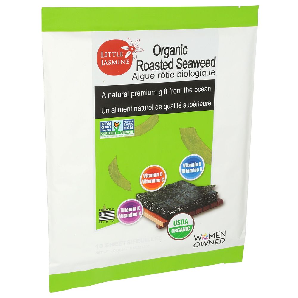 Little Jasmine Organic Roasted Seaweed Sheets, 10 Count -- 12 Per Case