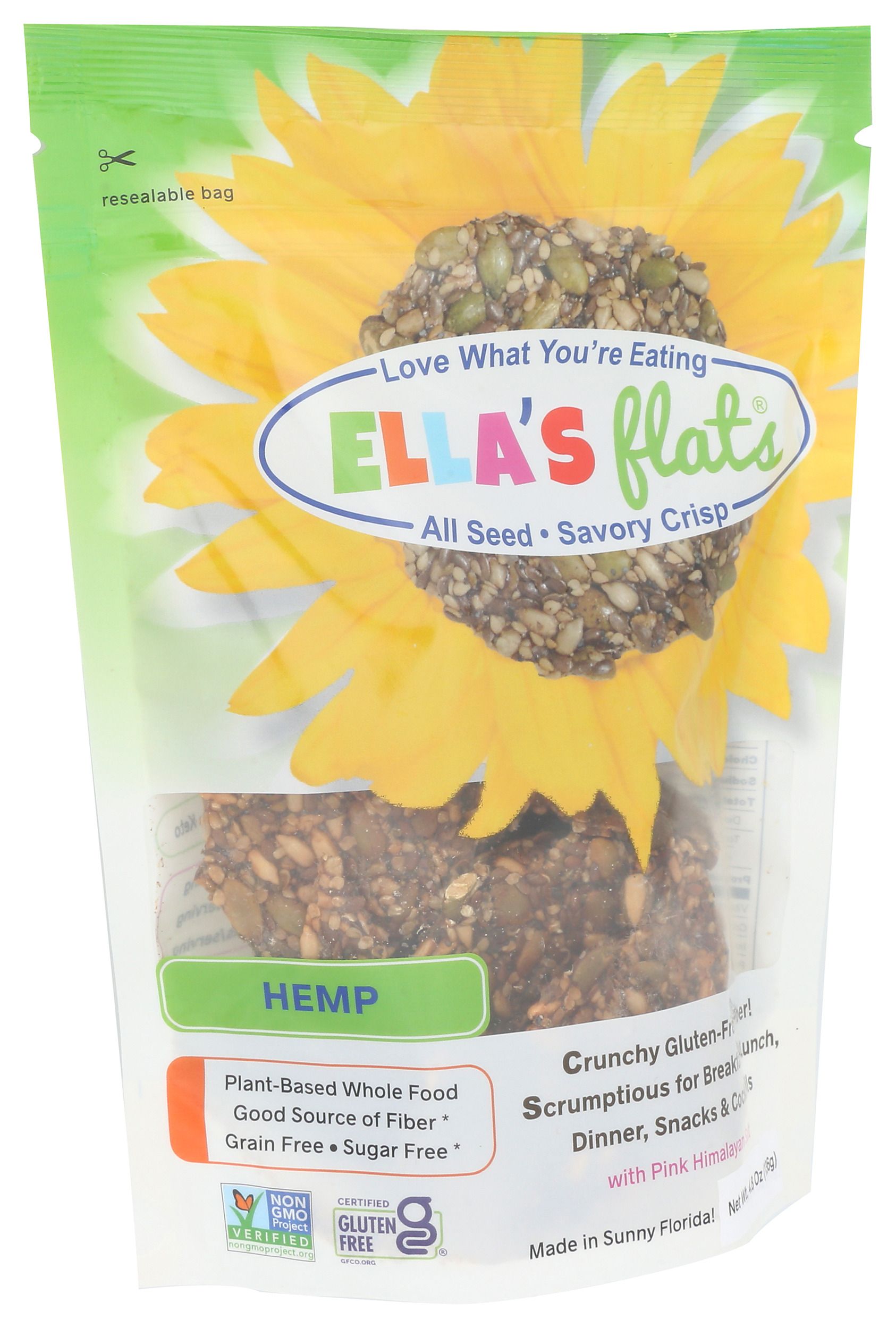 Ella's Flats Hemp Crackers, 4.8 Ounce -- 6 Per Case