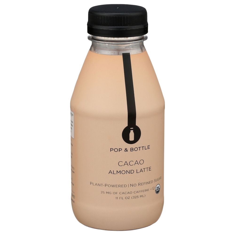 Pop & Bottle Organic Cacao Almond Milk, 11 Fluid Ounce -- 6 Per Case