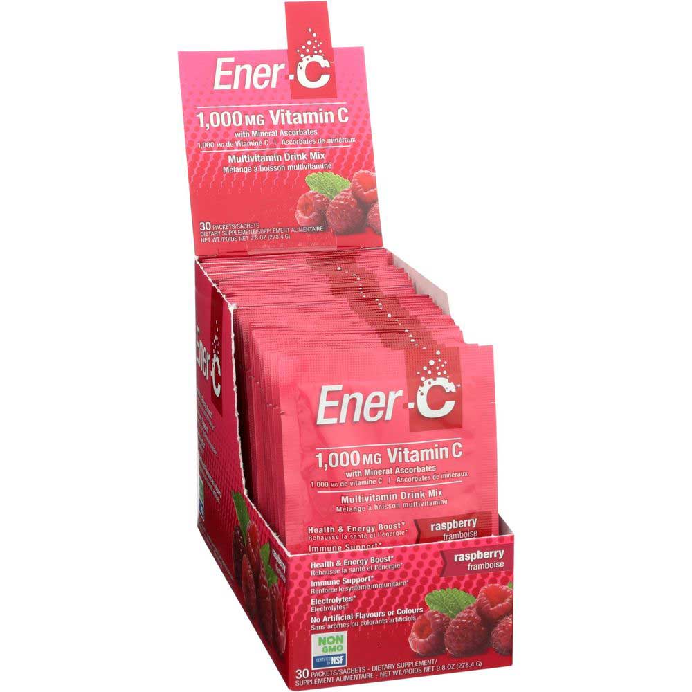Ener-c 1000mg Vitamin C Raspberry Multivitamin Drink Mix, 30 Count