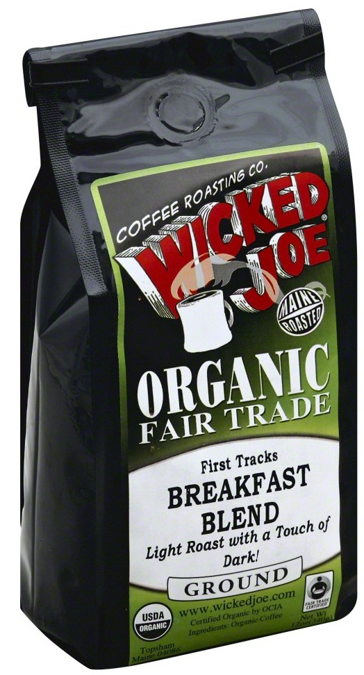 Wicked Joe Organic Fair Trade Breakfast Blend Ground Coffee, 12 Ounce -- 6 Per Case