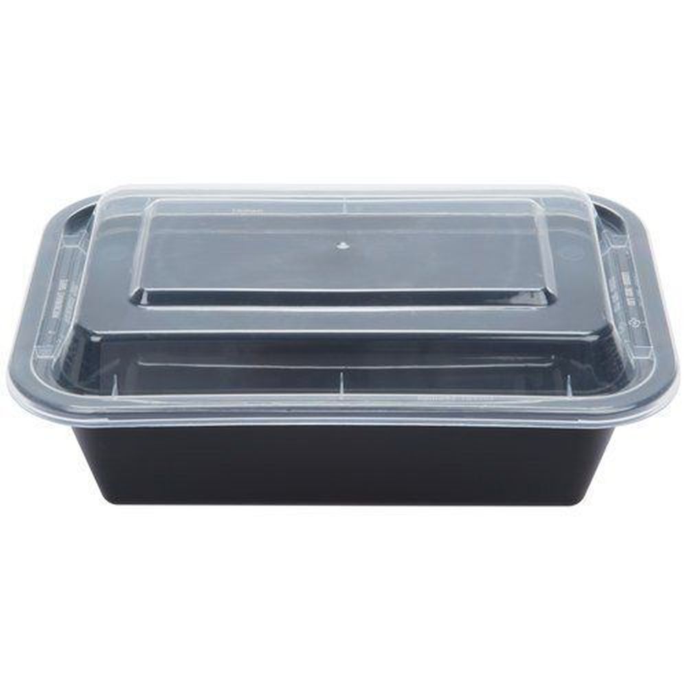 Tripak Black Base Clear Lid Microwaveable Container, Combo Pack, 7 X 5 X 2 Inch -- 150 Per Case