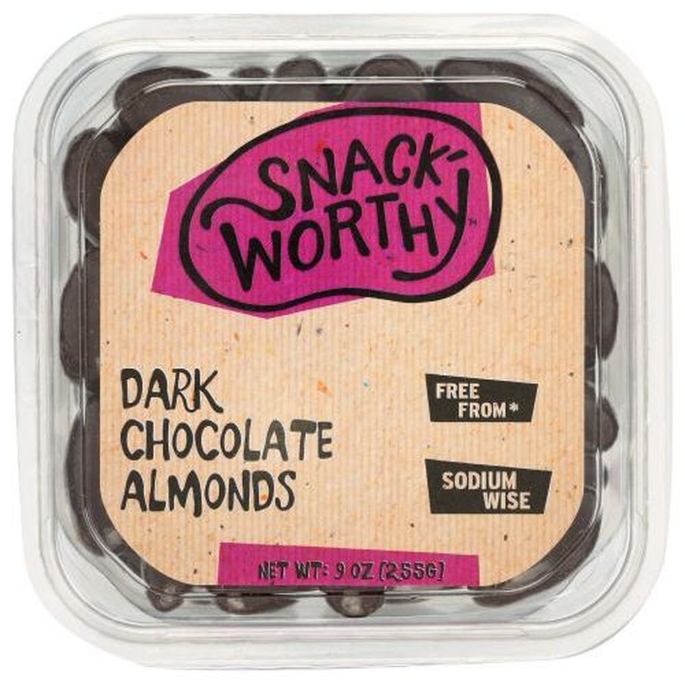 Snackworthy Dark Chocolate Almonds, 9 Ounce -- 12 Per Case