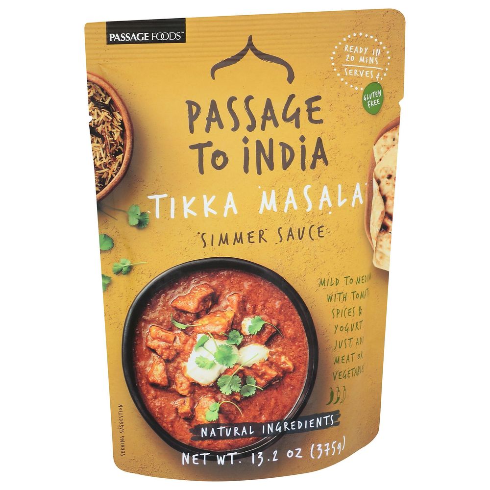 Passage Foods Tikka Masala Simmer Sauce, 13.2 Ounce -- 6 Per Case