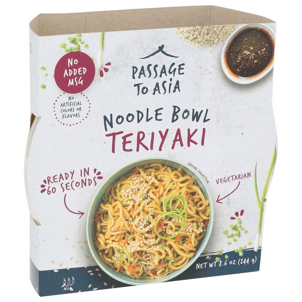 Passage Foods Teriyaki Noodle Bowl, 8.6 Ounce -- 4 Per Case