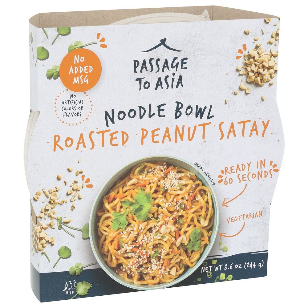 Passage Foods Roasted Peanut Satay Noodle Bowl, 8.6 Ounce -- 4 Per Case