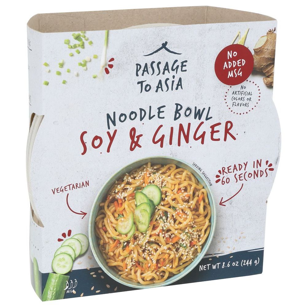 Passage Foods Soy And Ginger Noodle Bowl, 8.6 Ounce -- 4 Per Case