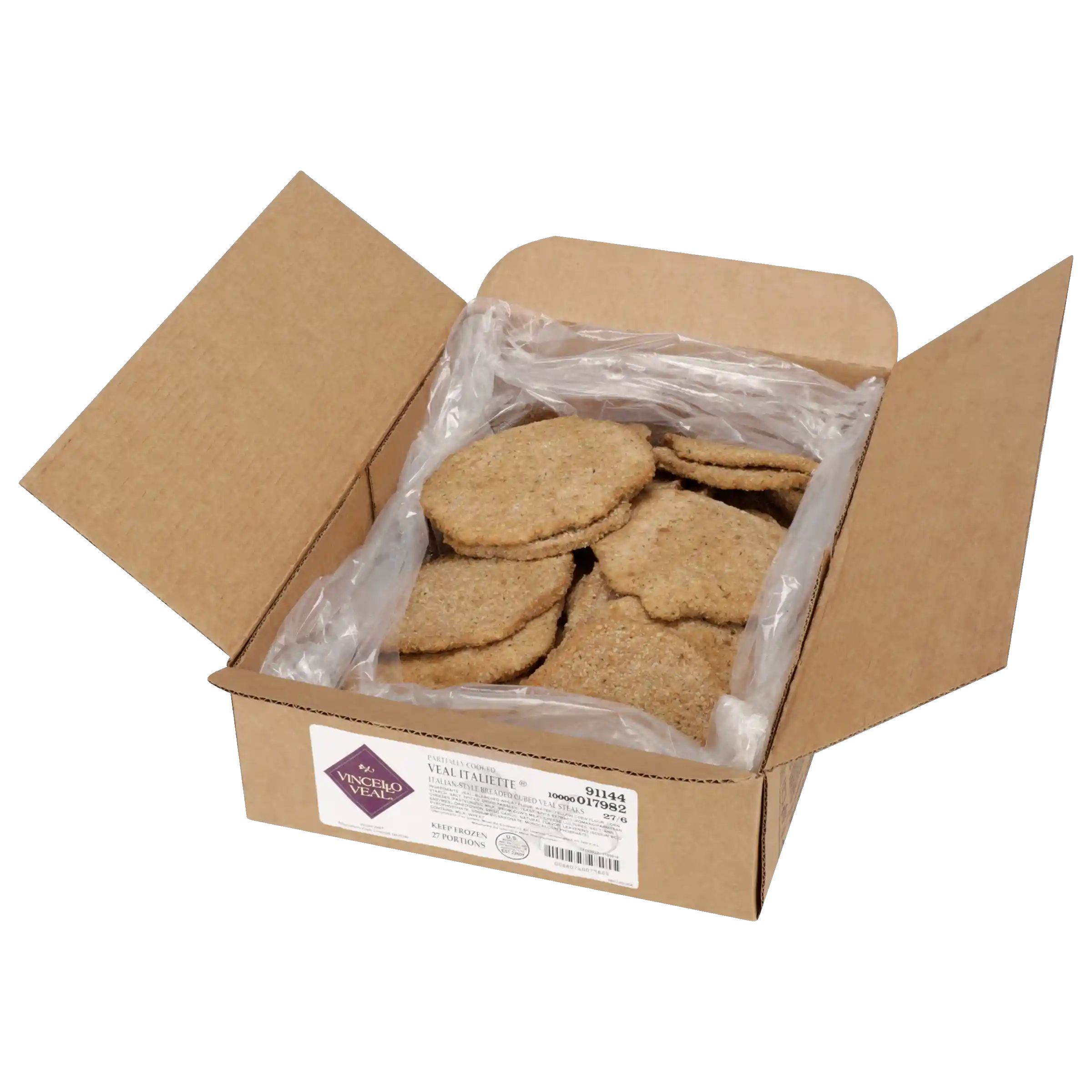 Vincello Veal It's The Veal Thing Gold Label Partially Cooked Breaded Italian Style Veal Steaks, 6 Ounce -- 27 Per Case