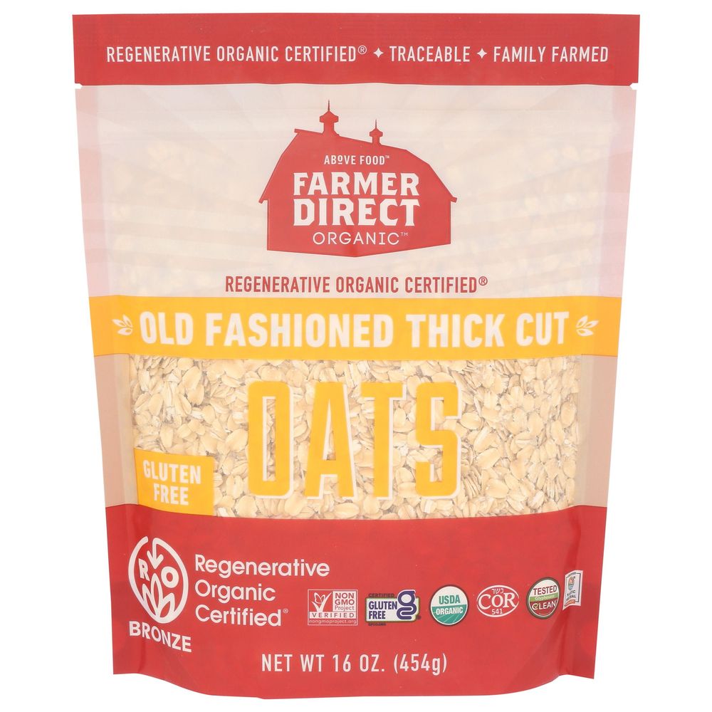 Farmer Direct Organic Old Fashioned Thick Cut Oats, 16 Ounce -- 6 Per Case