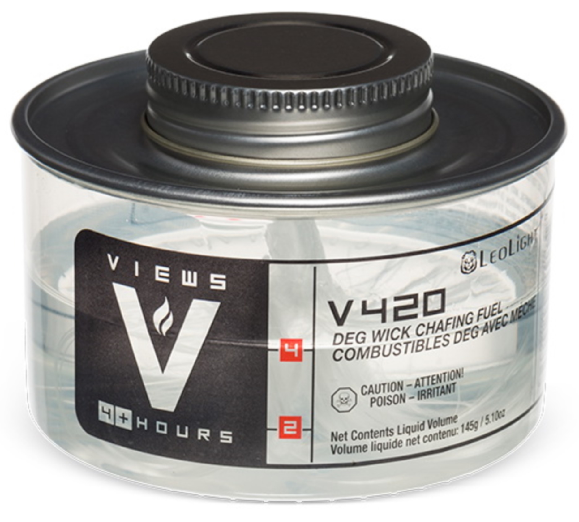 LeoLight Views 4 Plus Hours Wick Chafing Fuel with Clear Can 24 per