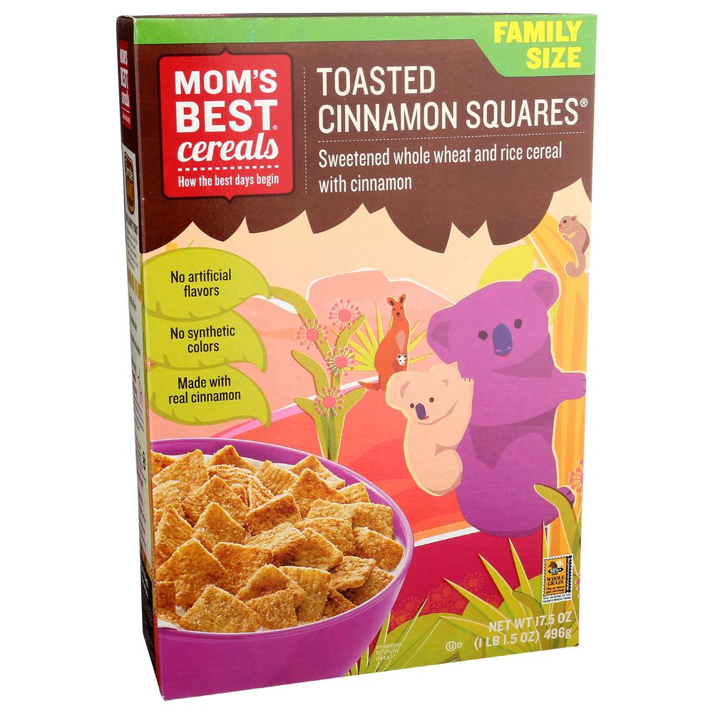 Mom's Best Toasted Cinnamon Squares Cereal, 17.5 Ounce -- 14 Per Case