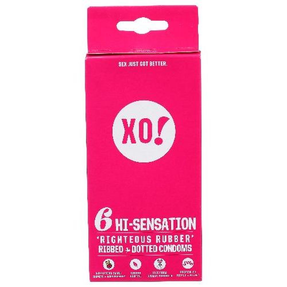 Xo Hi Sensation Righteous Rubber Condoms, 6 Count -- 8 Per Case
