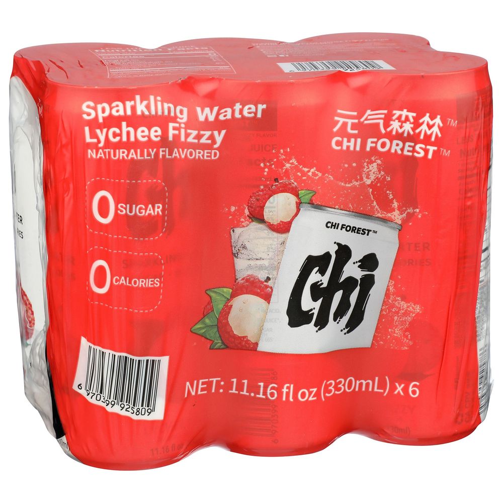 Chi Forest Lychee Fizzy Sparkling Water, 11.16 Fluid Ounce -- 6 Per Case