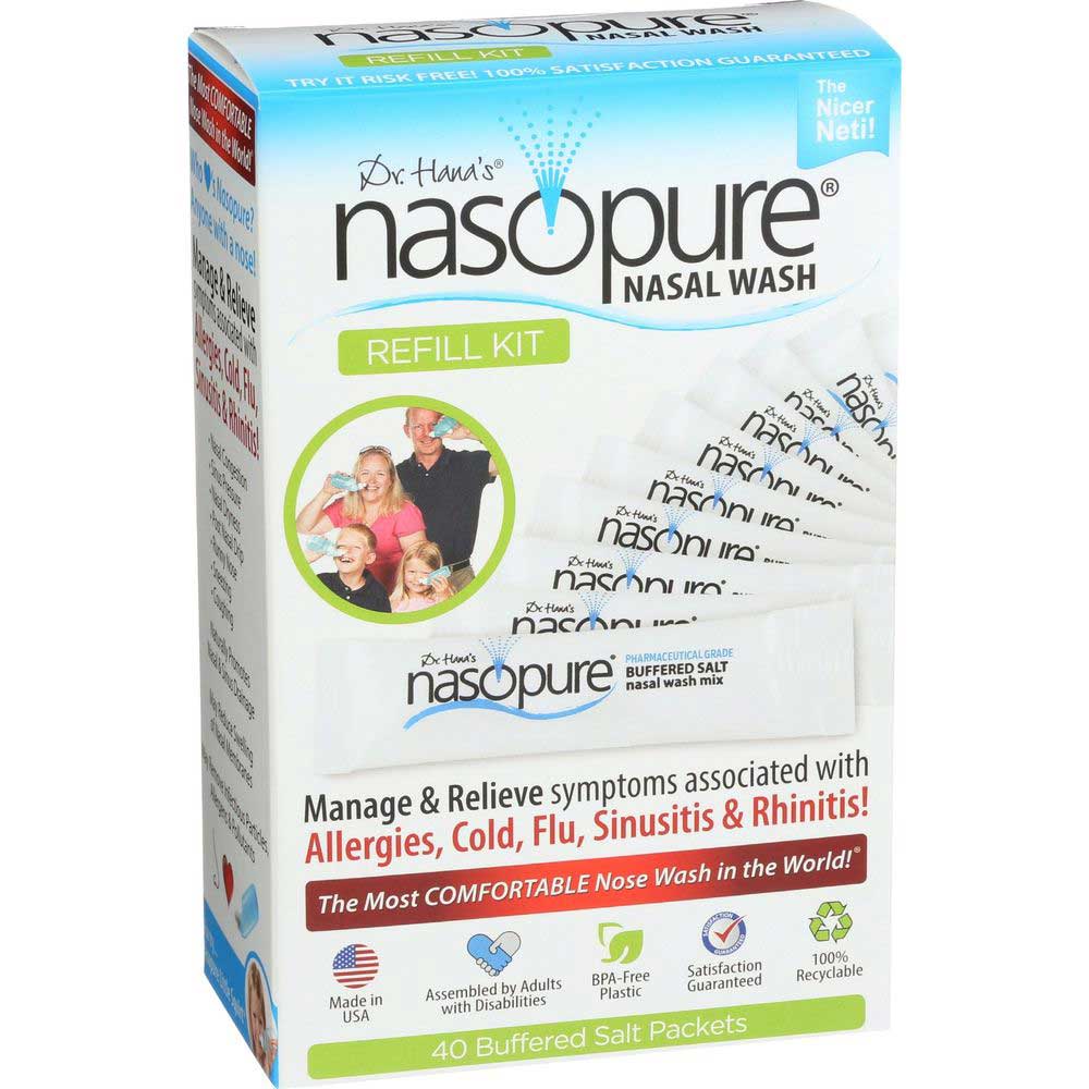 Dr. Hana's Nasopure Nasal Wash Salt Packet Refill Kit, 40 Count