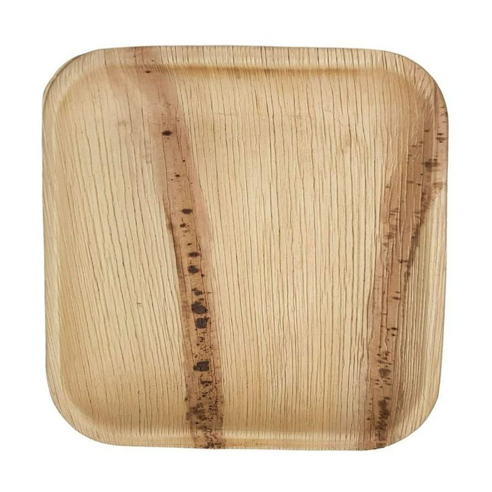 Dtocs Palm Leaf 7 Inch Square Disposable Dessert Plate -- 50 Per Case