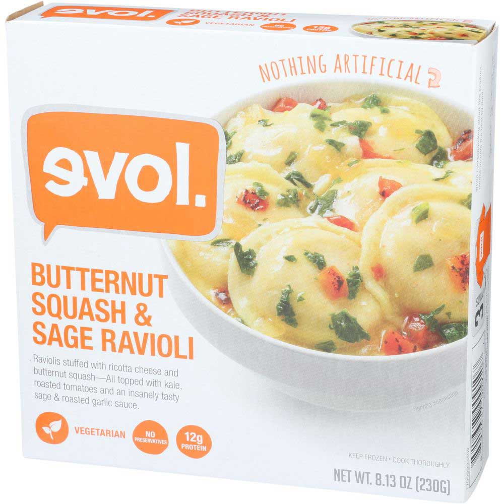 Evol Single Serve Butternut Squash And Sage Ravioli Meal, 8.13 Ounce -- 8 Per Case