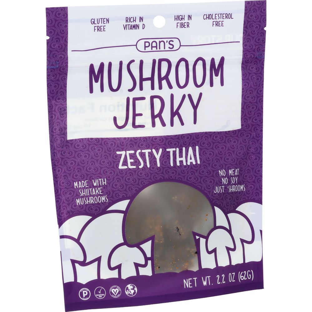 Pans Zesty Thai Mushroom Jerky, 2.2 Ounce -- 6 Per Case