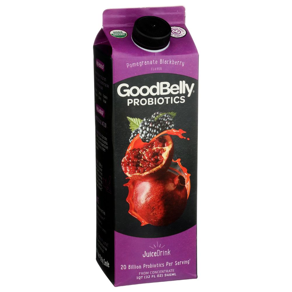 Goodbelly Organic Pomegranate Blackberry Probiotic Juice Drink, 32 Fluid Ounce -- 6 Per Case
