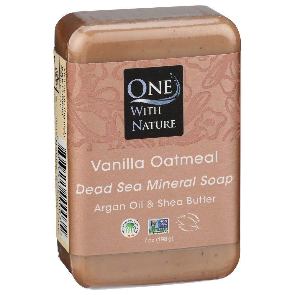 One With Nature Vanilla Oatmeal Soap Bar, 7 Ounce